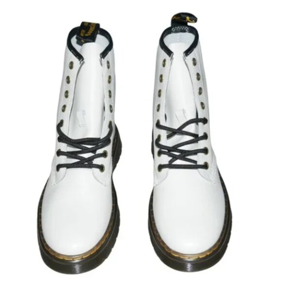 Dr. Martens White Combat Ankle Boots Women's Sizes 8 9 Smooth Leather CHRISTMAS - Picture 2 of 8